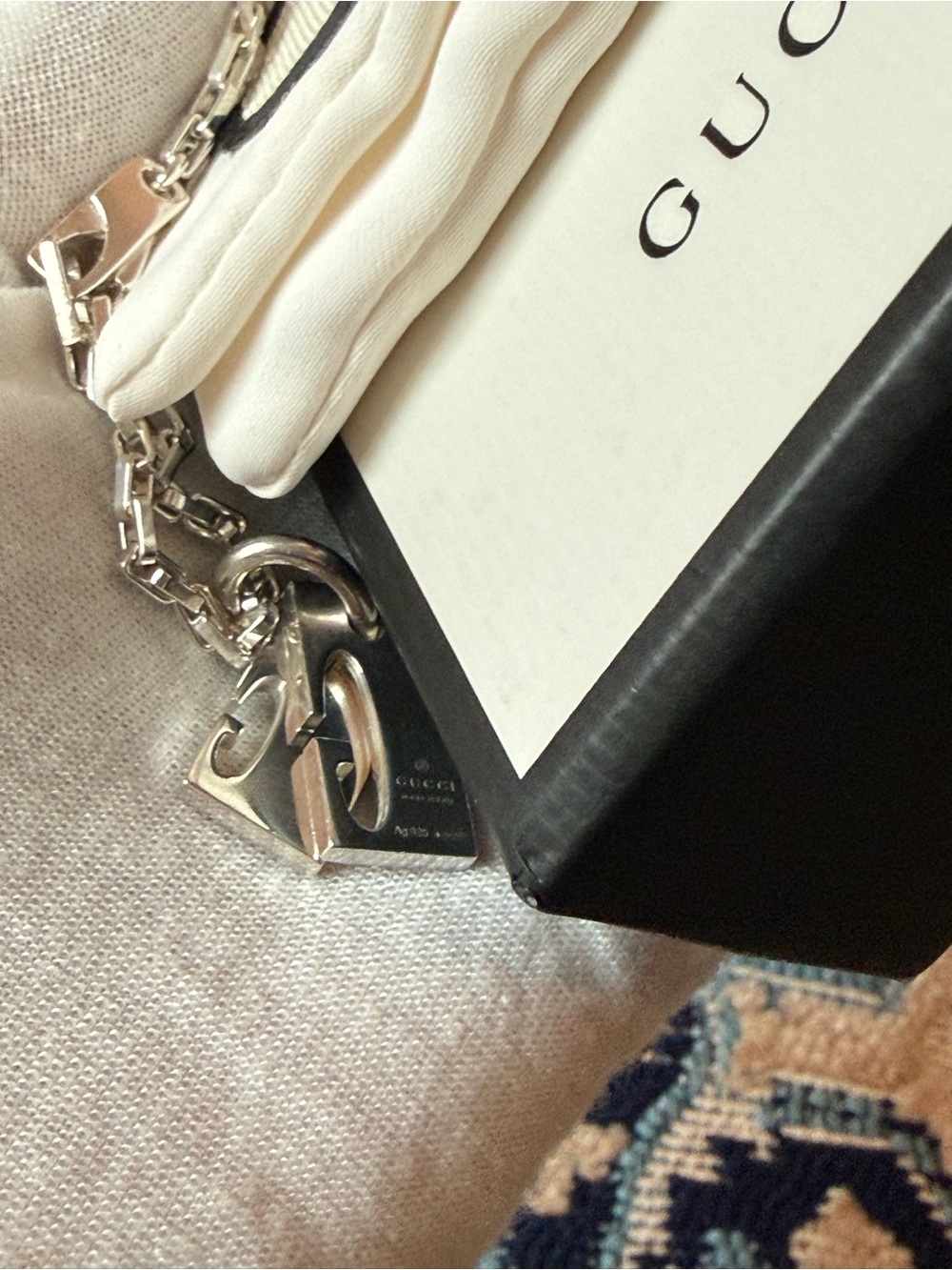 🔥EUC Gucci Sterling Silver Double G Stretch Charm Bracelet Italy🔥 - Picture 10 of 15